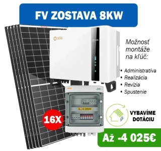 Fotovoltická zostava 8000W menič Solis