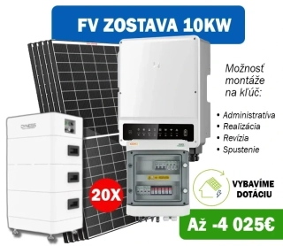 Fotovoltická zostava 10 000W menič GoodWe + batéria Dyness T10